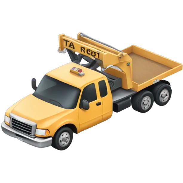 Tan flat bed tow truck emoji