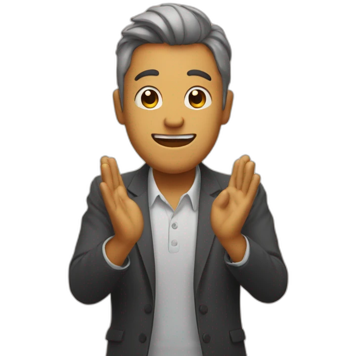 man clapping hands with bug between them emoji