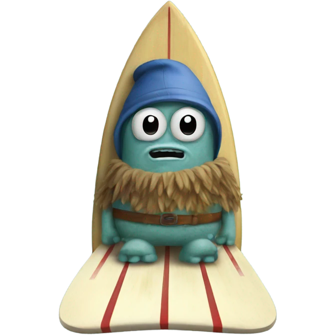 Gonk on a surfboard  emoji