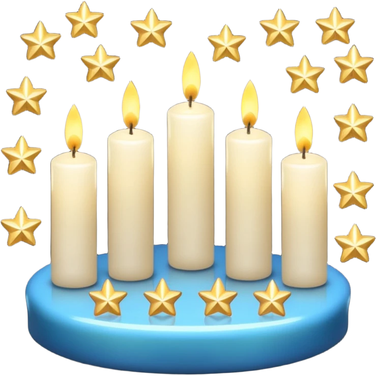Aesthetic scenic beautiful gorgeous holy divine spiritual pretty elegant sparkly shiny scene of Candles, bow ties, sparkles, stars, scenic aesthetic scenery emoji
