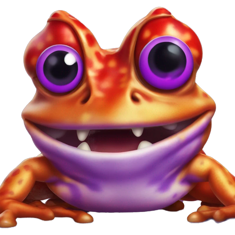 Purple horned frog spurting red paint of its eyes emoji