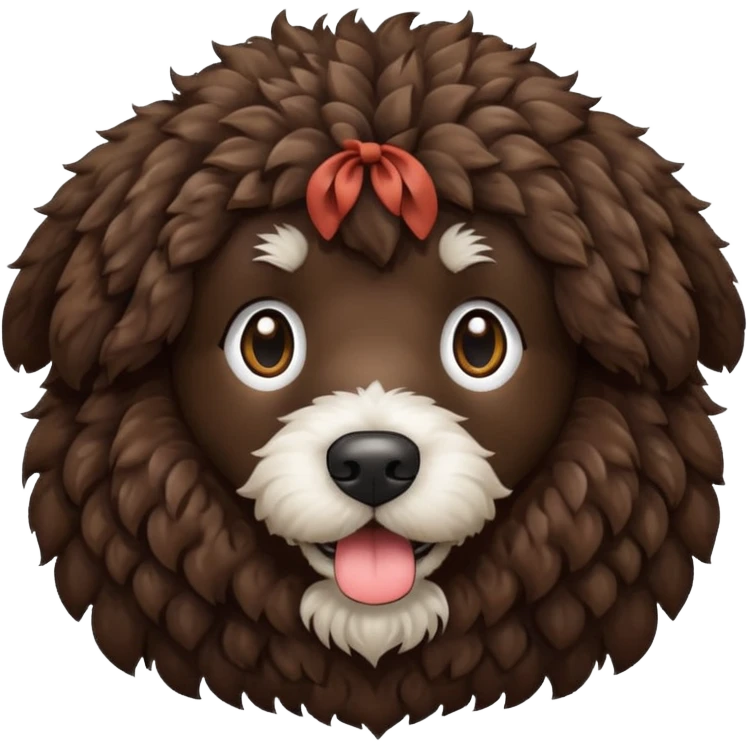 Dark brown doodle dog adult emoji