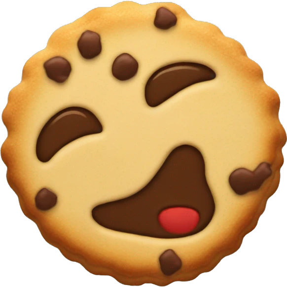 A cookie that is almost melted by the sun. emoji