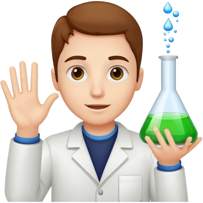 student raising hand with chemistry flask, asking about valency emoji