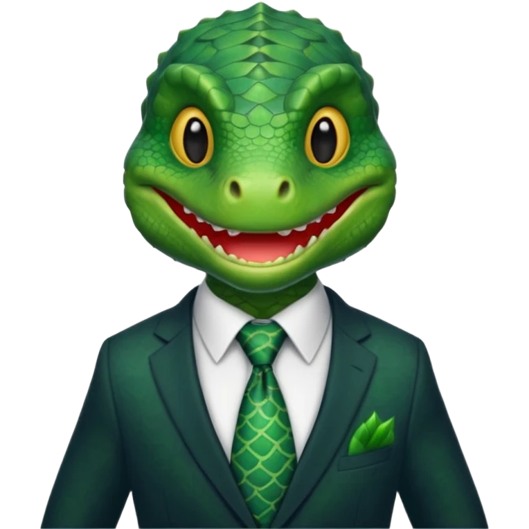 reptile with tie & suit emoji