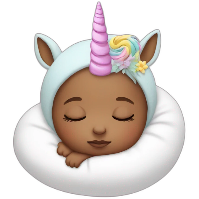 Sleeping Newborn with unicorn headband emoji