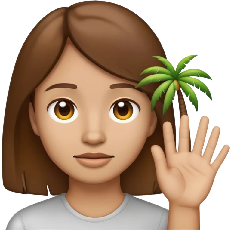 Make palm on face emoji with light skin color but brown hair emoji