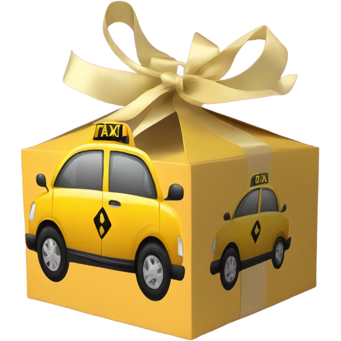 Taxi car gift box emoji