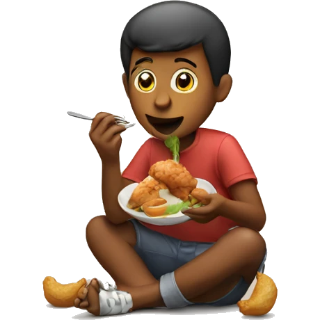  person eating chicken  emoji