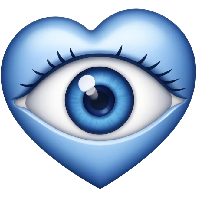 Eye inside navy blue heart emoji