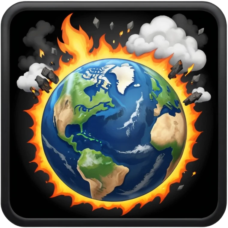 Earth hit by a meteor emoji