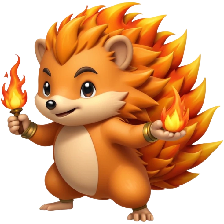 fire bender hedgehog emoji
