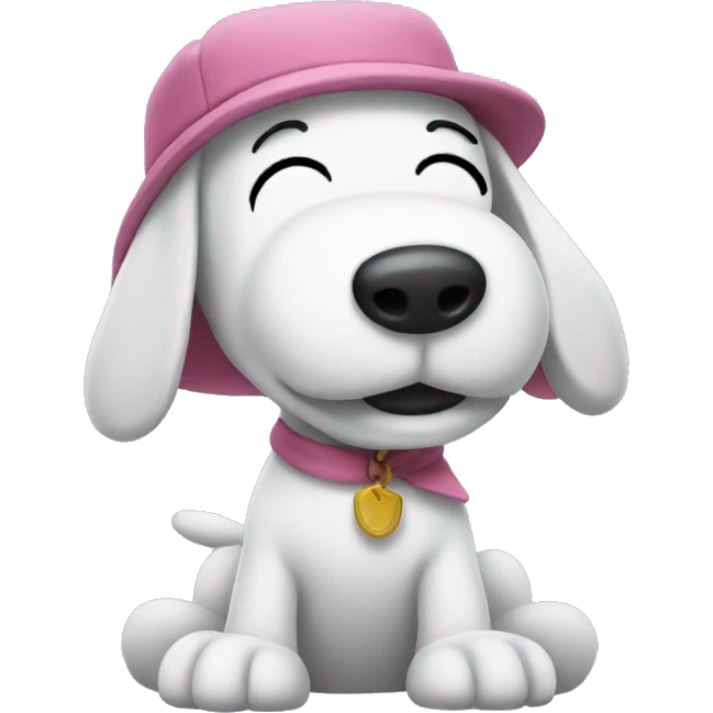 Snoopy with 🎀 on his head emoji