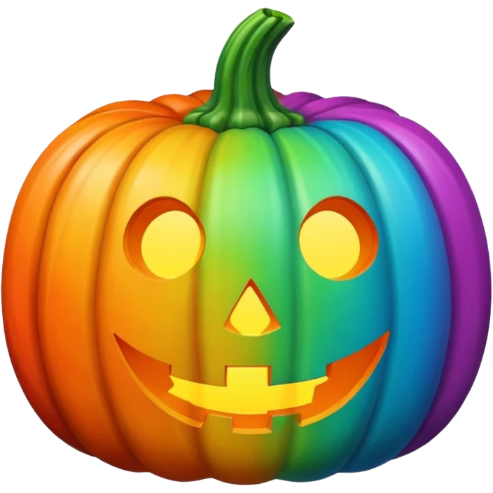 Rainbow pumpkin  emoji