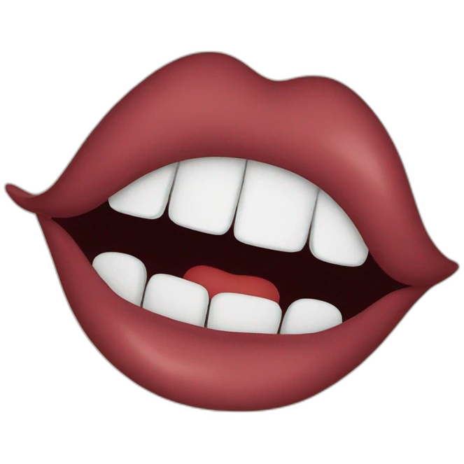 Wink bite lip emoji