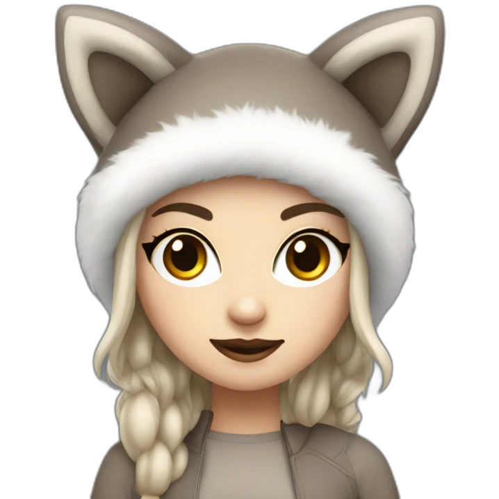 White Girl in funky raccoon costume emoji