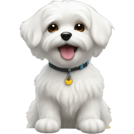 Adorable Maltese playing at the playground  emoji