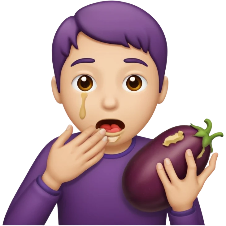 Choking on eggplant emoji