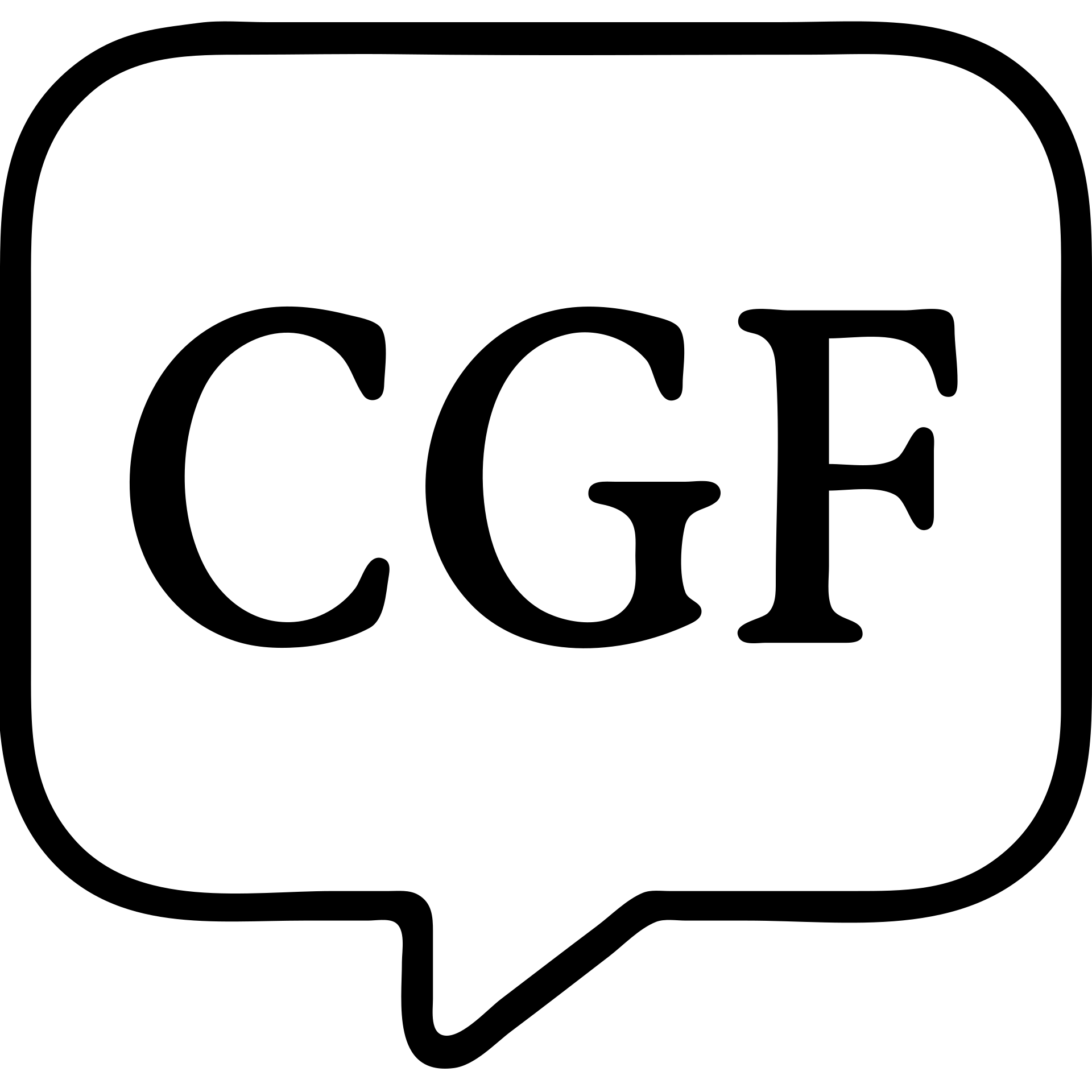 Discord emote featuring 'CGF' in classic elegant font, white text with white border, transparent background, 128x128 emoji
