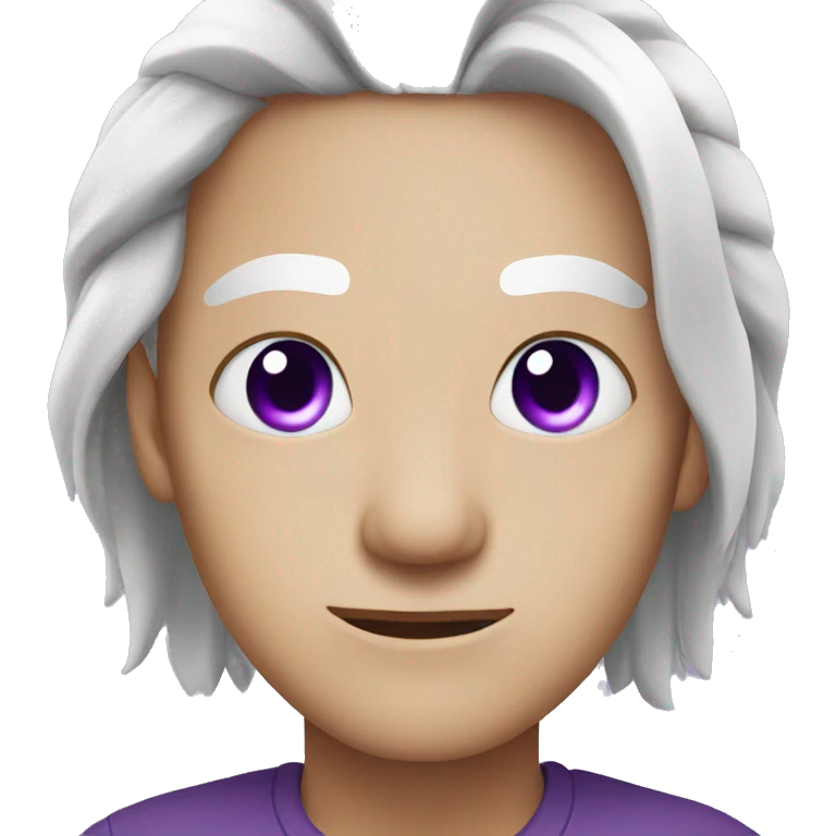 purple eye emoji with white hair emoji