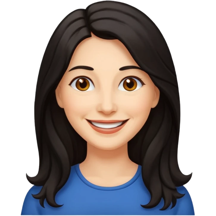 Mature woman with long dark hair emoji