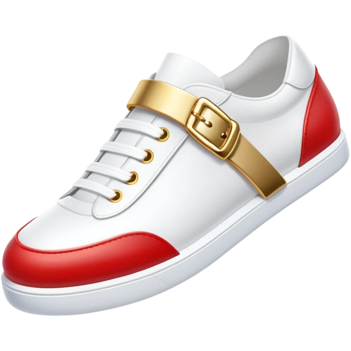 Sonic the Hedgehog's red shoes with white strap and gold buckle emoji