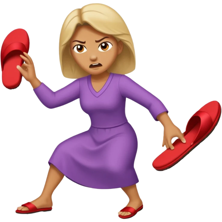 Terlik fırlatan anne emoji