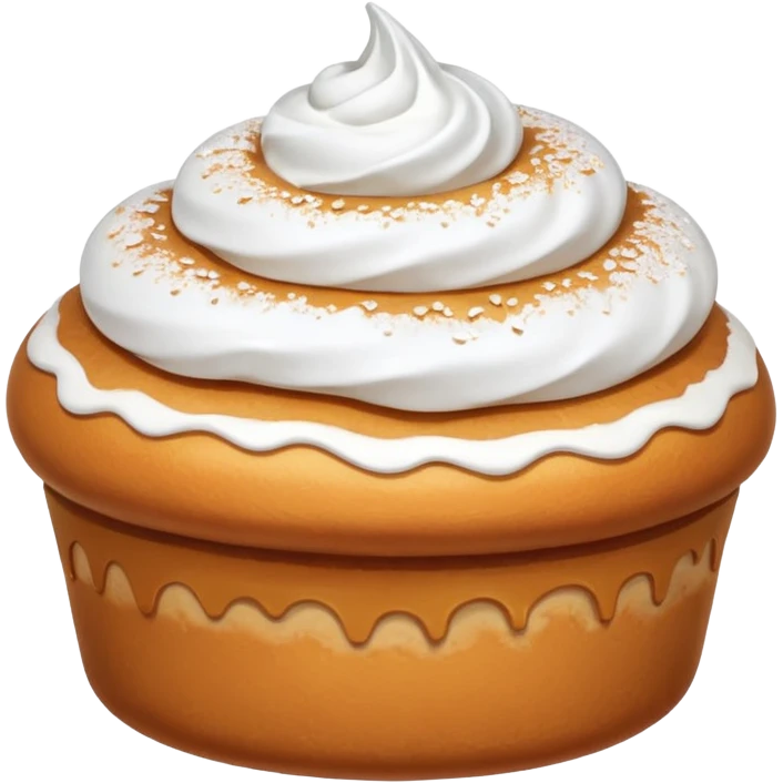 A bun with visible whipped cream in the middle and powdered sugar on top emoji