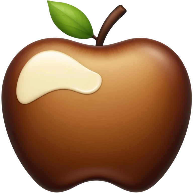 Color Cream color and dark brown apple iPad  emoji