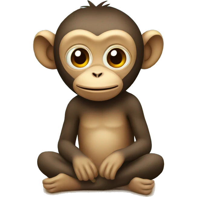 Monkey sitting on the beach  emoji