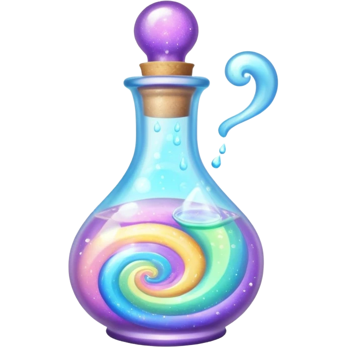 Sparkling shiny pastel potion in a magic bottle emoji