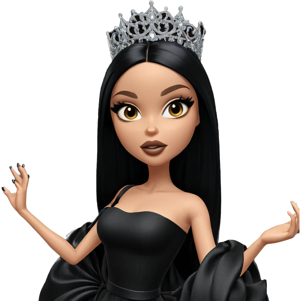elegant girl in black dress emoji