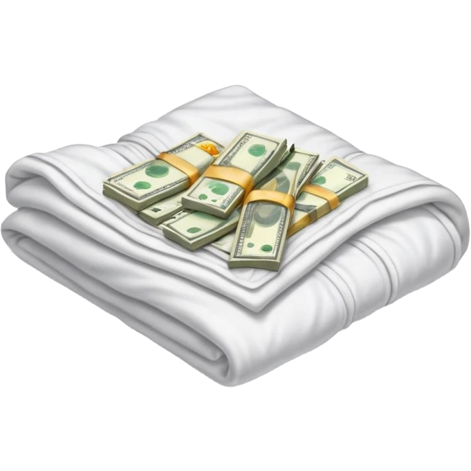 Money hidden under the blanket emoji
