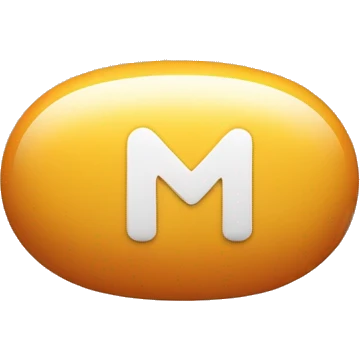Pill with the letter “m” on it emoji