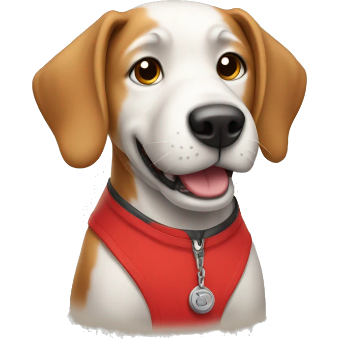 Dog wearing a red shirt emoji