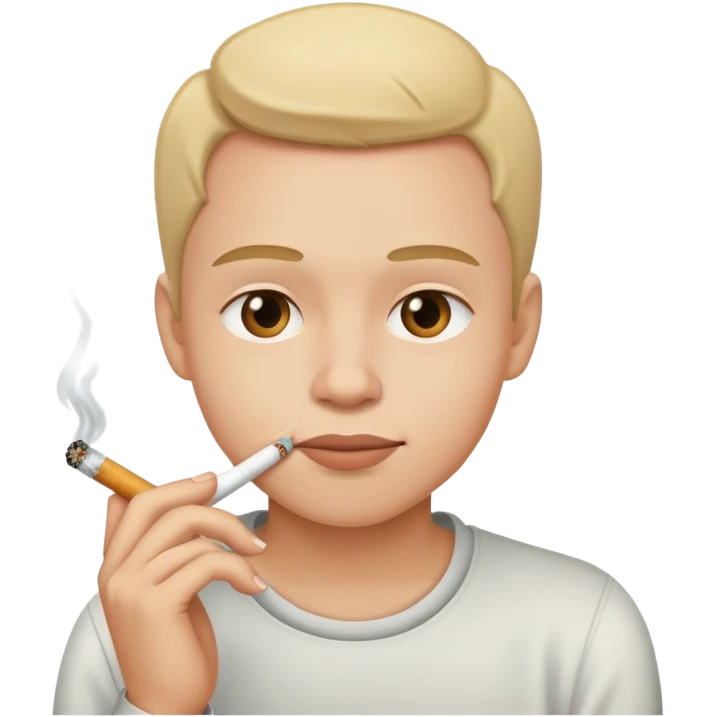mischievous face with cigarette emoji