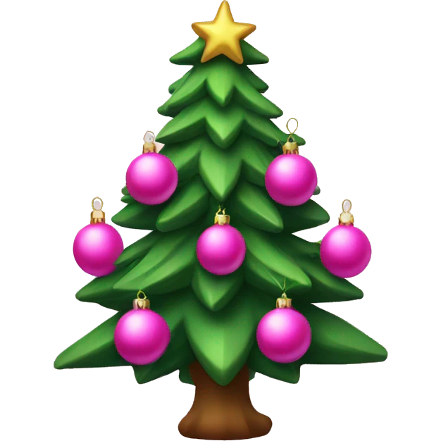 Christmas tree with pink ornaments  emoji