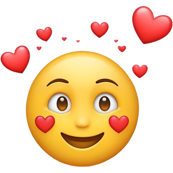 Emoji with its eyes as hearts shooting out emoji