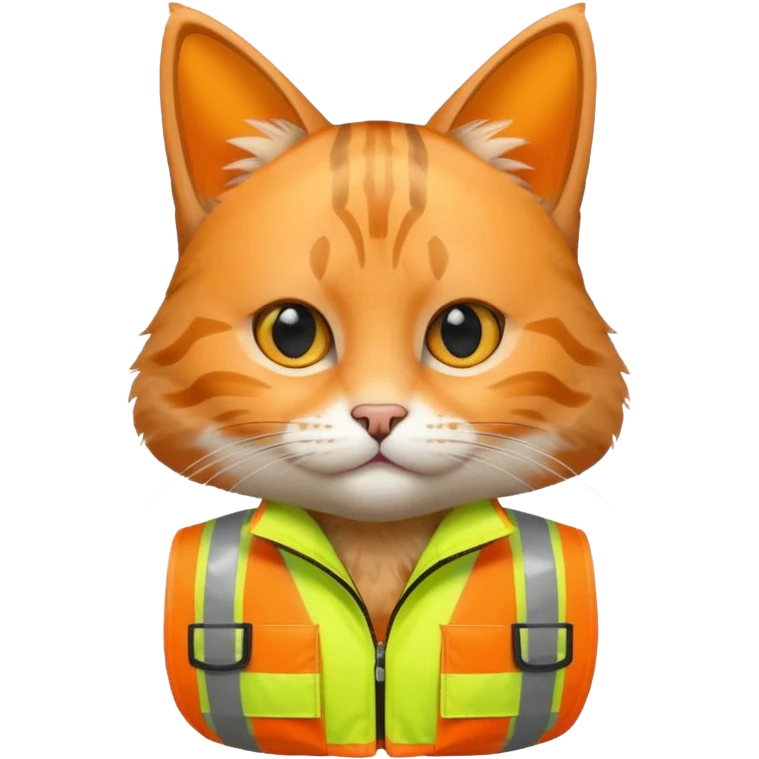 tabby cat in hi-vis clothing emoji