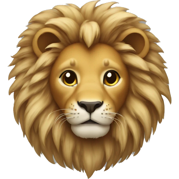small lion with mane and tasseled tail emoji