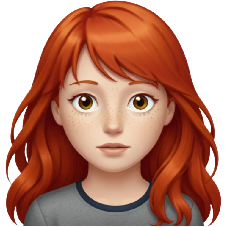 Franja cabelo ruivo comprido emoji