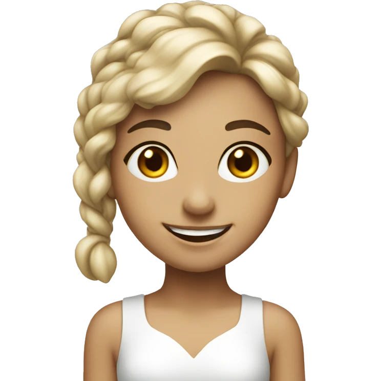 smiling girl in white dress emoji