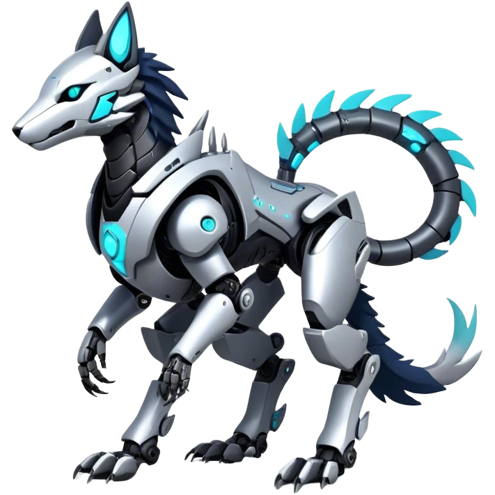 Modern Futuristic Cyborg-Vernid-Sergal-Trico-Protogen-Robot-species by LiLaiRa full body emoji