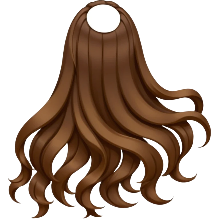 back view of long brown hair emoji