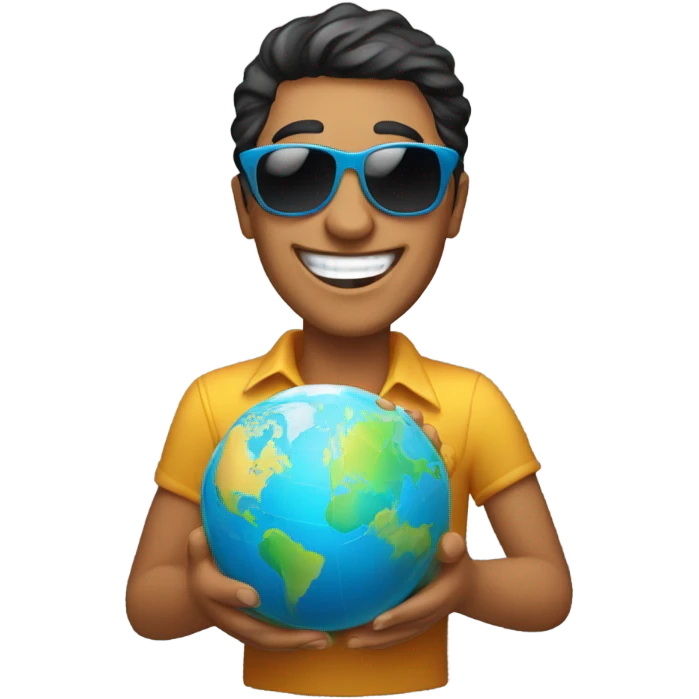 Happy Latino sunglasses with the world in his hands emoji