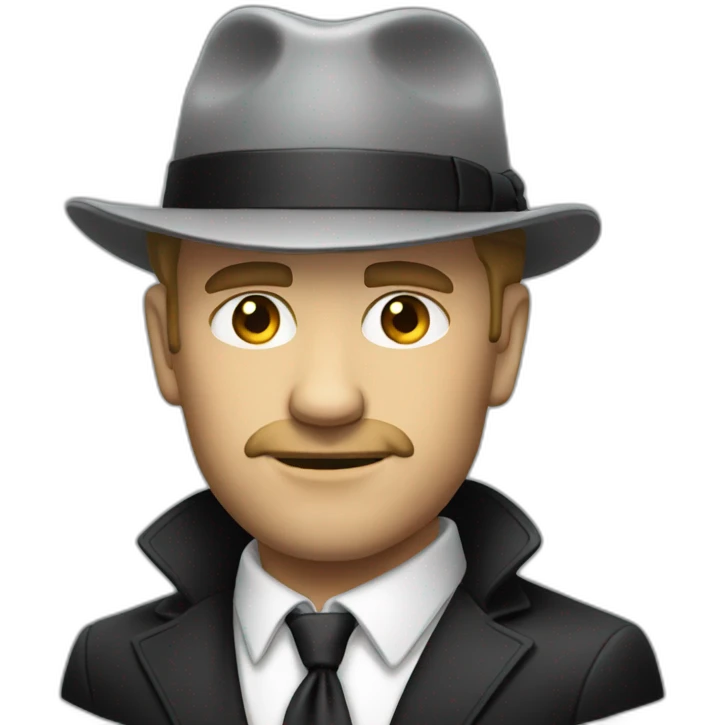 white guy in a mafia emoji