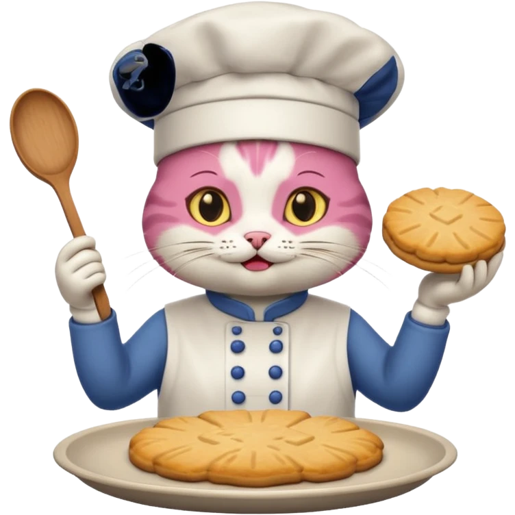 A cat cook biscuit emoji