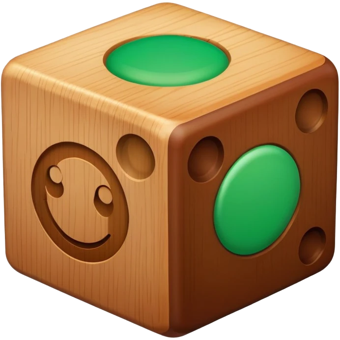 Brown and green cube emoji