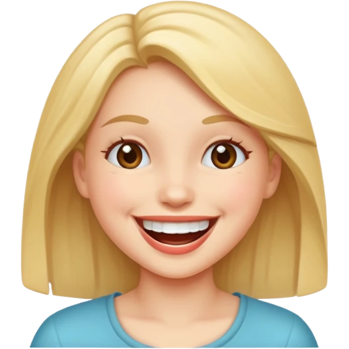 Girl having fun to head and smiling  emoji