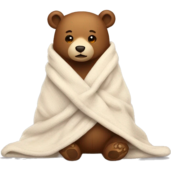 bear cozy in blanket emoji